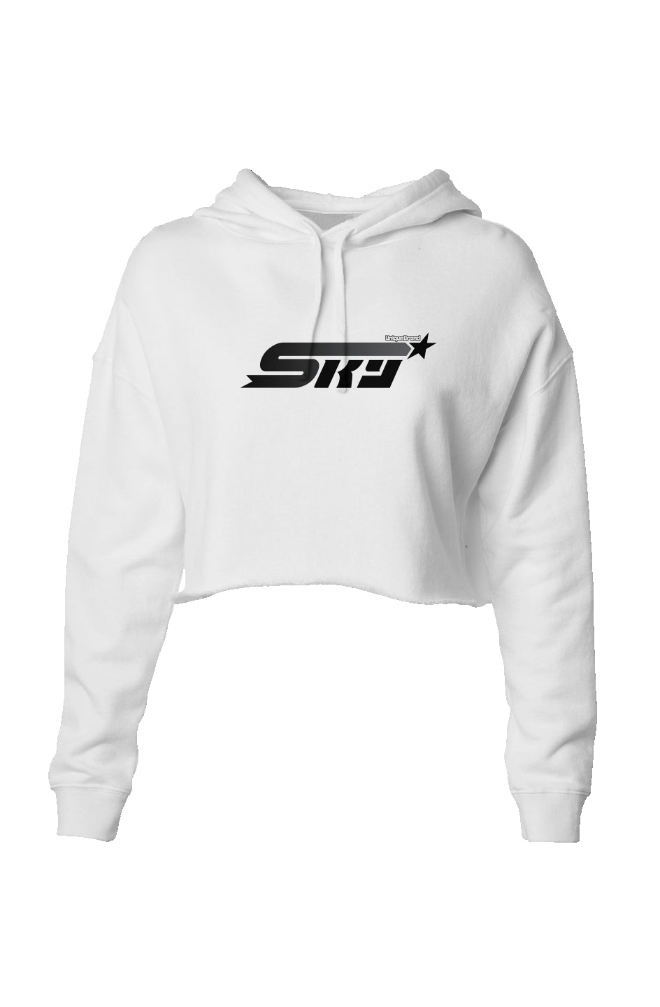 Ladies Lightweight Crop Hoodie - White