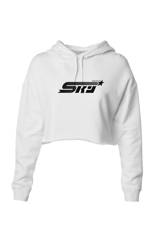 Ladies Lightweight Crop Hoodie - White