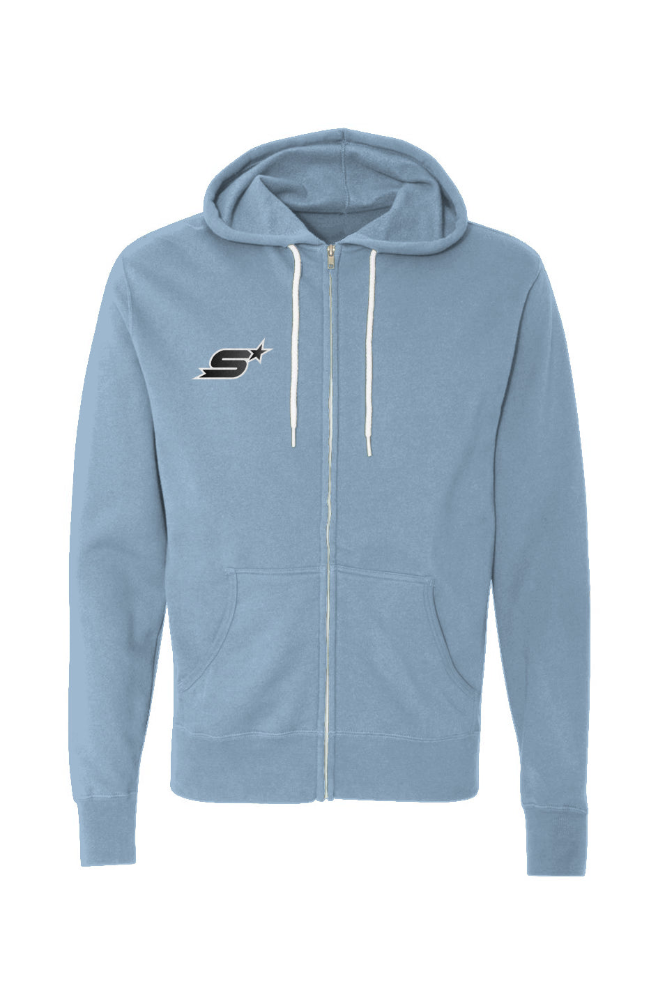 Unisex Lightweight Zip-Hoodie - Light Blue