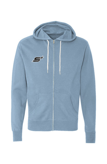 Unisex Lightweight Zip-Hoodie - Light Blue